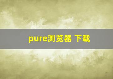 pure浏览器 下载